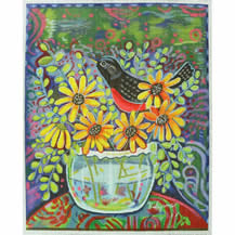 TC-RN605 - Folk Art Bird and Flower