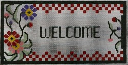 WS428 -  Floral Check Welcome Sign