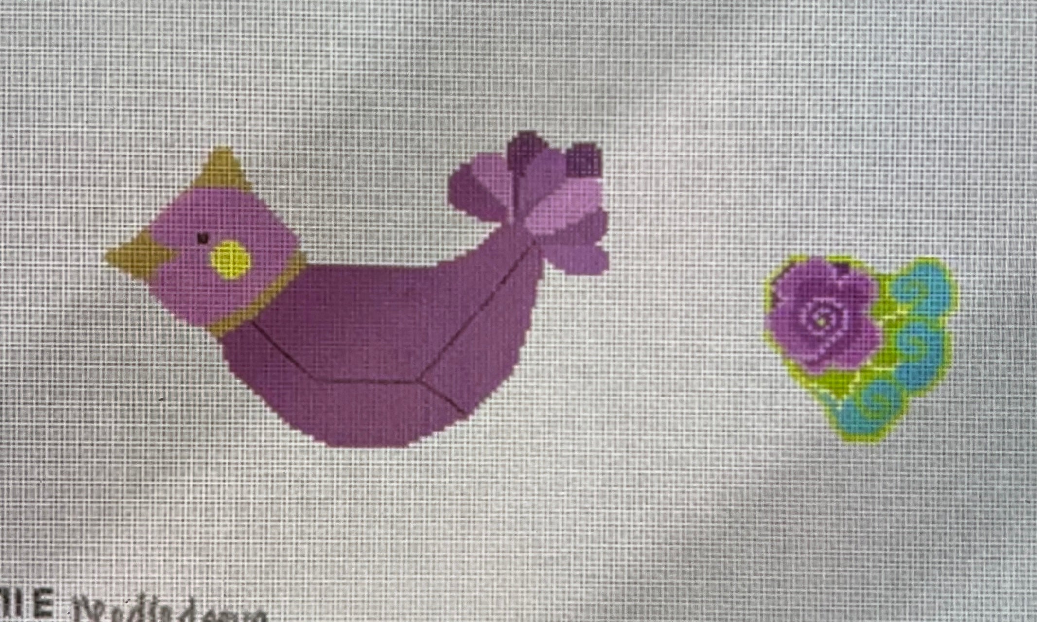 ND571E - Birds in Bloom Series: Purple Rose Bird