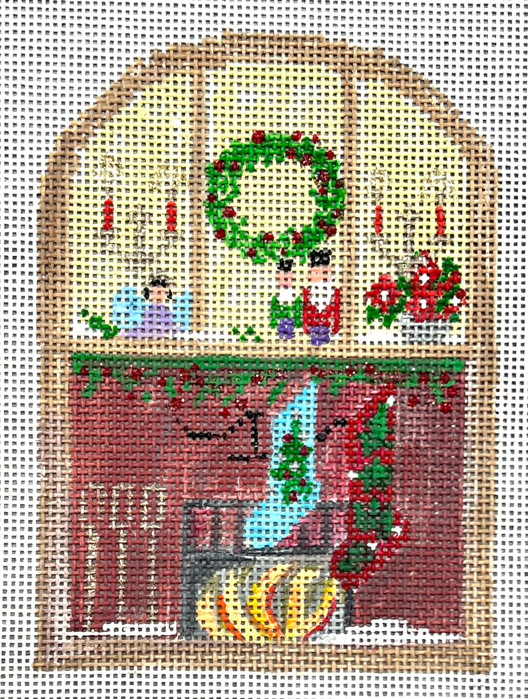 WS838B - Window Ornament With Fireplace