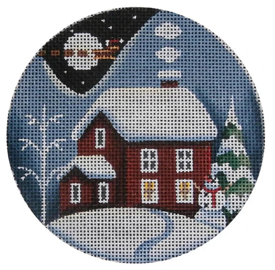 RW-1040C - Red Winter Cabin Ornament