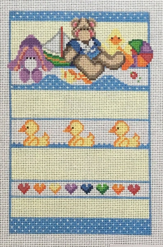 ND1101 -  Bear and Ducks Birth Sampler