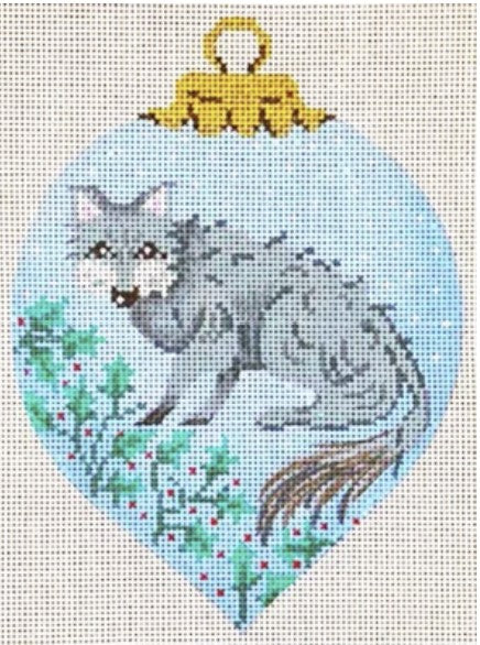 11060 - Sweet Wolf on Blue Ornament