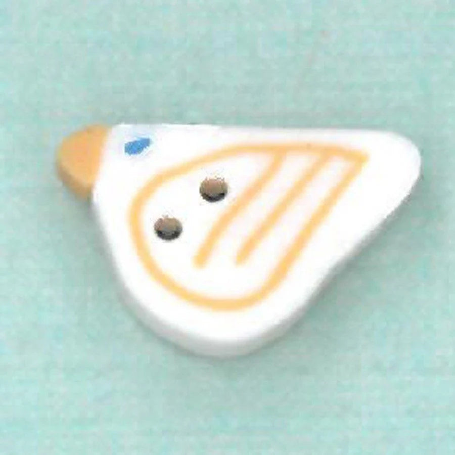 Tiny White Bird Button