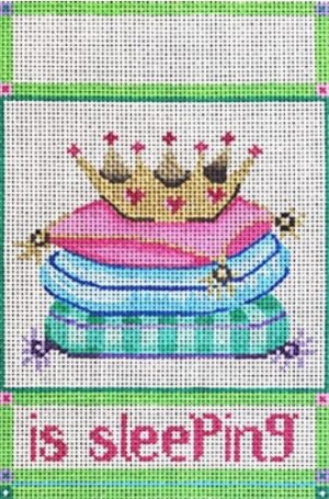 11479 - Sign  .... is Sleeping, Crown on Pillows