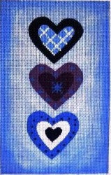 CAB1181 - 3 Vertical Blue Hearts