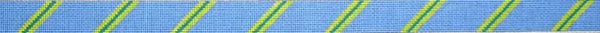 121H - Diagonal Stripe (3-2-3) Periwinkle/Lime/Teal