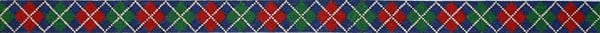 122AA - Argyle Navy Background - Green/Dark Red/Camel