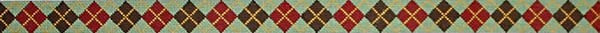 122GG - Argyle Sage Background - Red/Brown/Gold