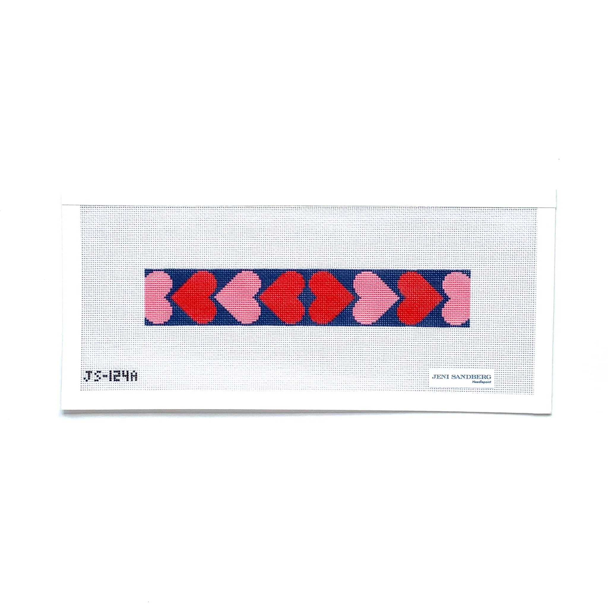 JS-128A - Hearts Key Fob - Red Pink and Blue