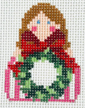 S-I-165-124 - Wreath with White Bow Angel