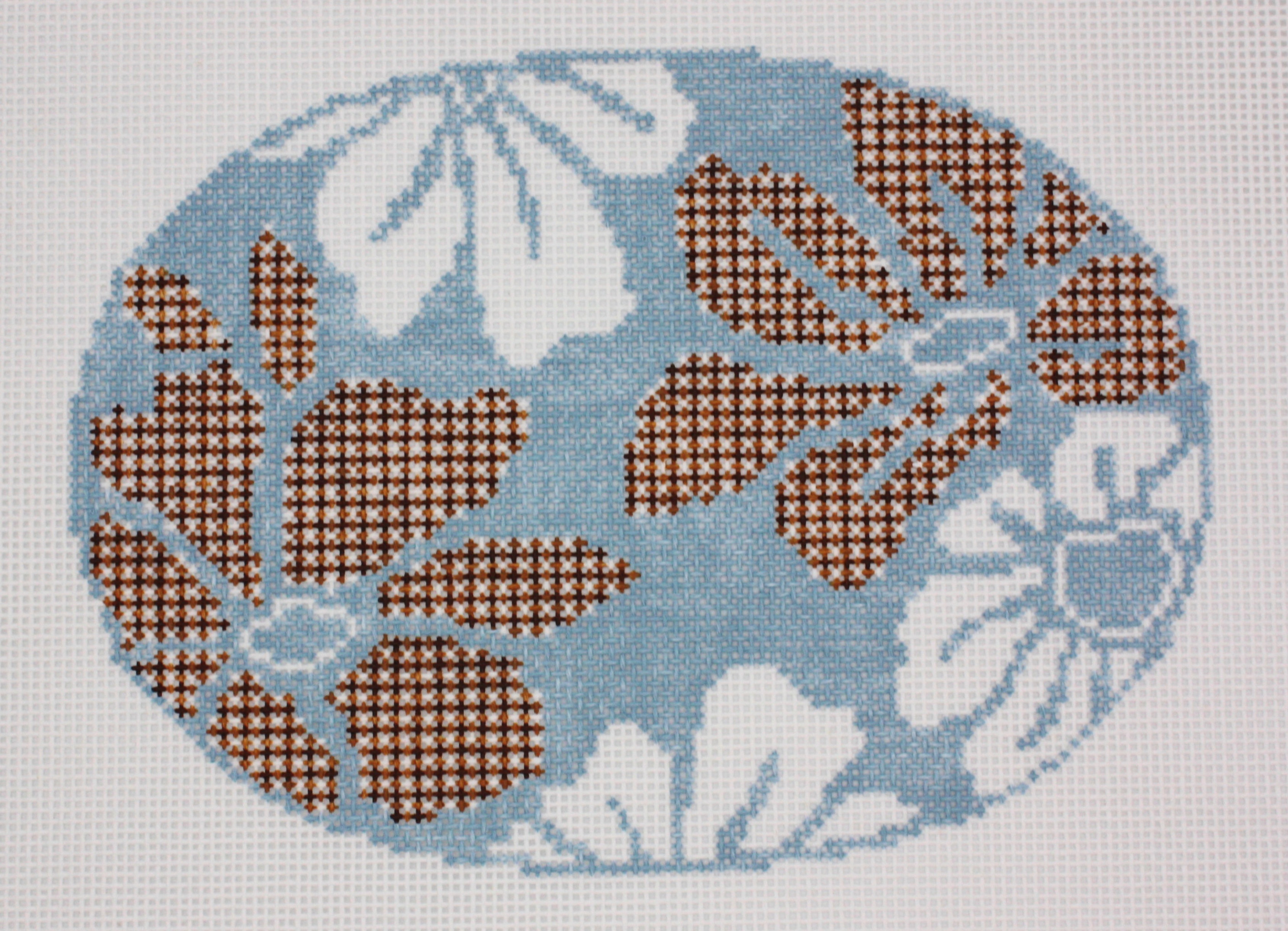 RB - Gingham Blooms Oval Insert - Teal