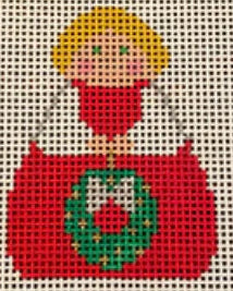 S-I-165-18 - Red Angel with Green Wreath