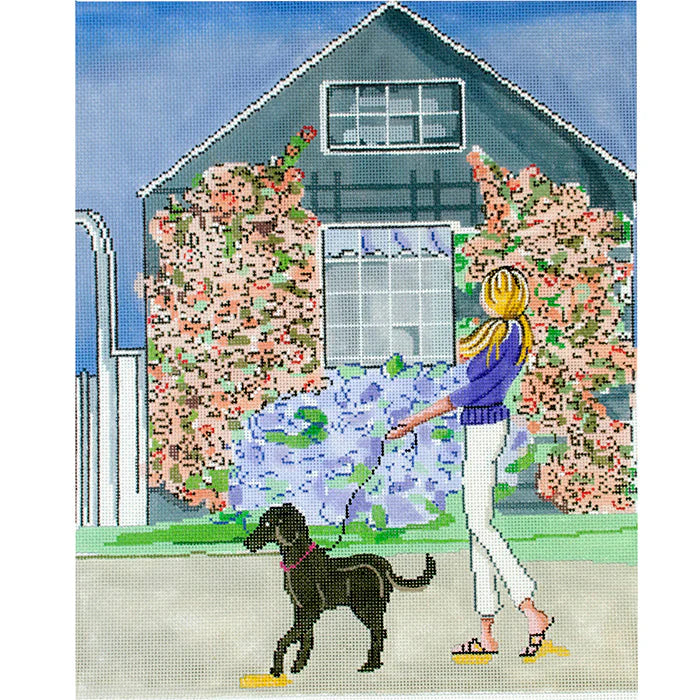20103 - Flower Covered Cottage with Dog