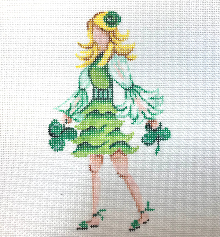 20123 - Ornament - March Girl with Shamrock