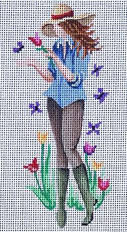 20125 - Ornament - May Girl with Flowers and Butterflies