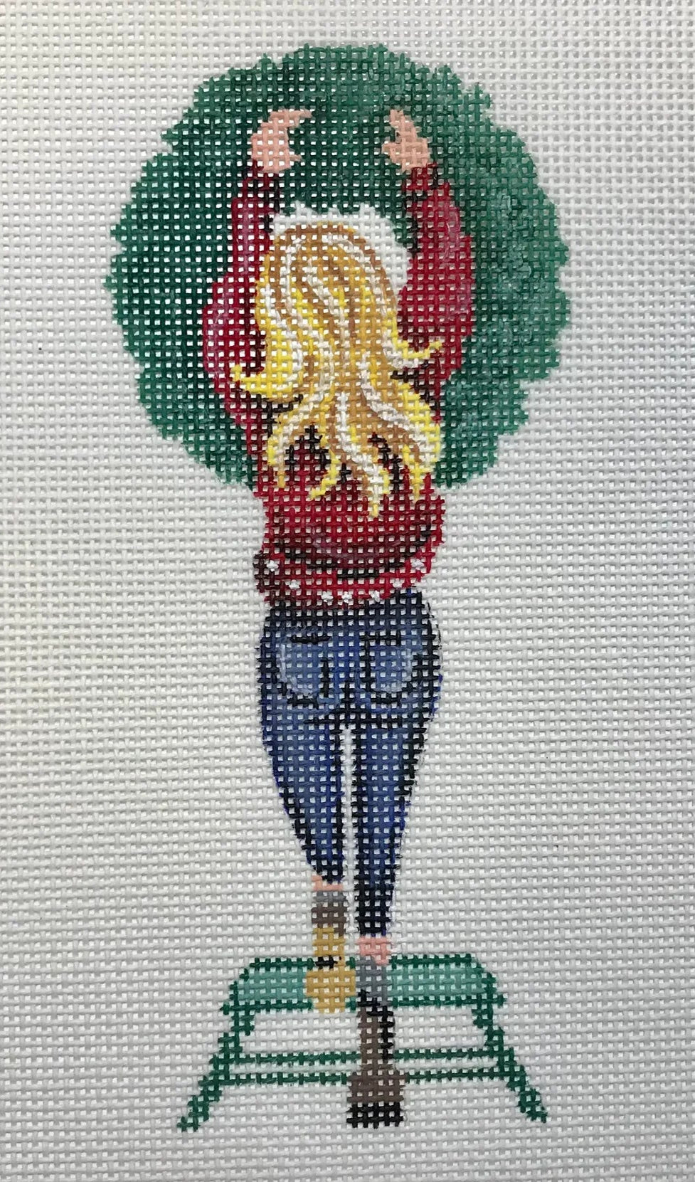 20132 - Ornament - December Girl with Hanging Wreath