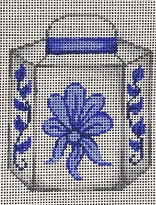 2123 - Blue and White Single Hexagonal Pot