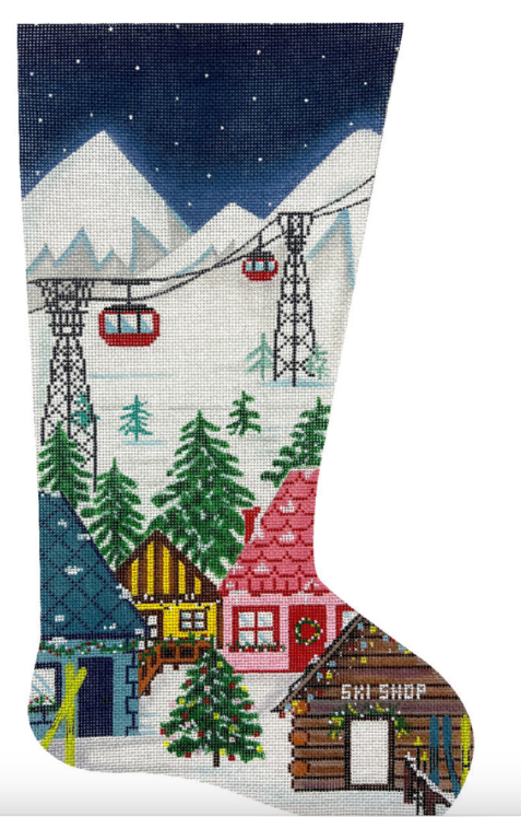 AP 2827 - Ski Lodge Stocking with Gondola