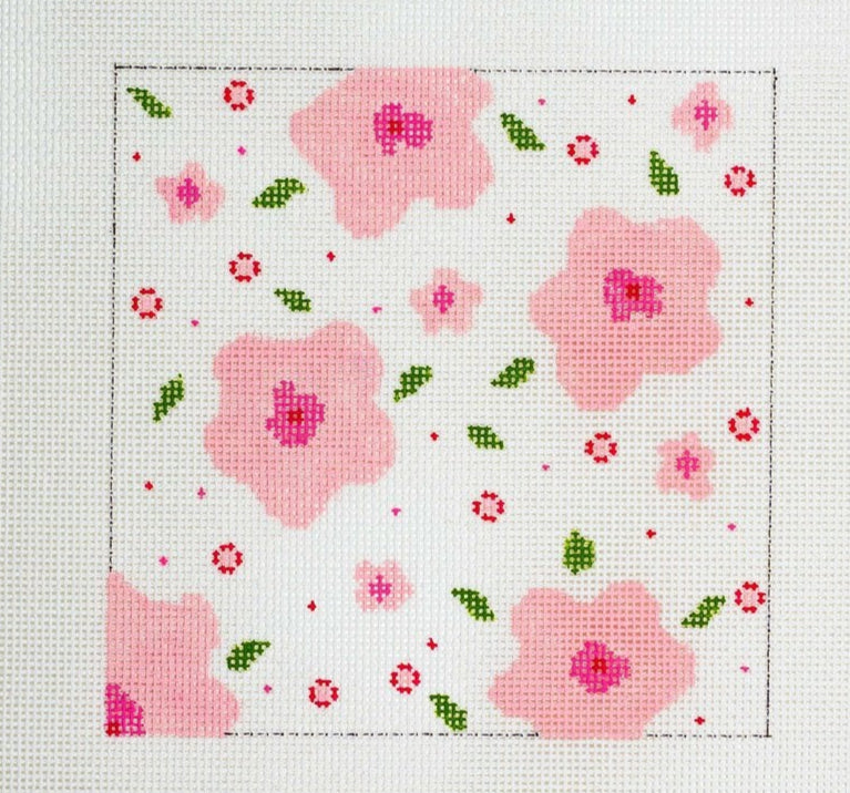 22-218 - Green and Pink Floral Square