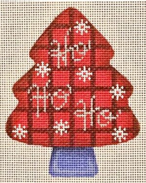 22308 - Tree Shape - Red Plaid Ho Ho Ho