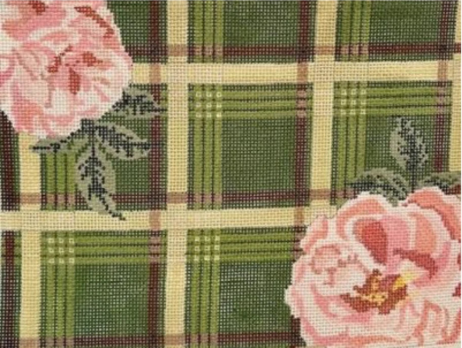 23-326 - Green Plaid with Flowers