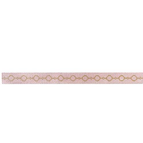 23B-B  - Gold Circles on Light Pink - Cuff/Keychain