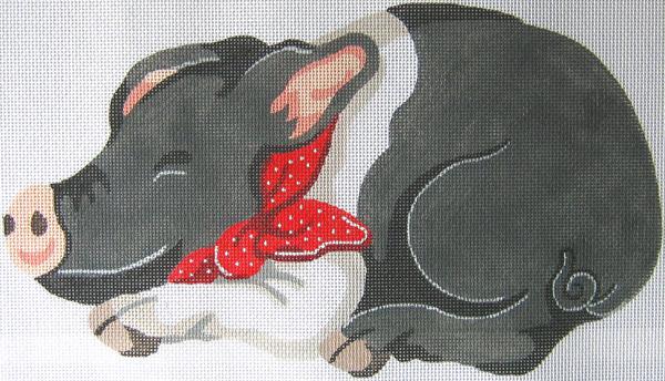 23 - Black and White Pig Pillow