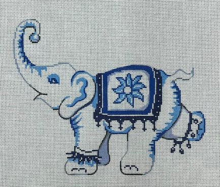 2507 - Single Elephant with Floral Blanket