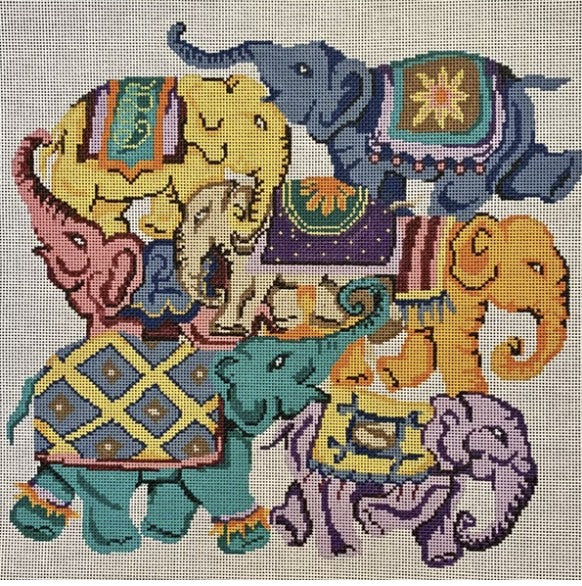 2510 - Multi-colored Elephant Collage