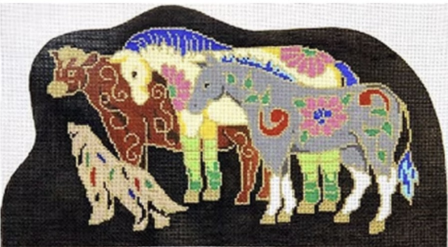 2557 - Cloisonné Manger Animals