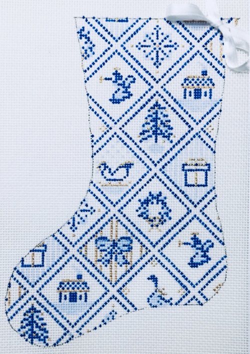 25A - Blue and White Tiles Stocking