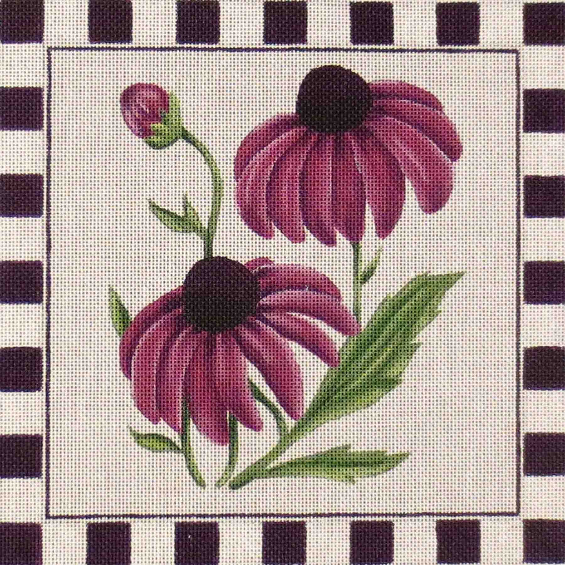 260B - Purple Cone Flower Pillow
