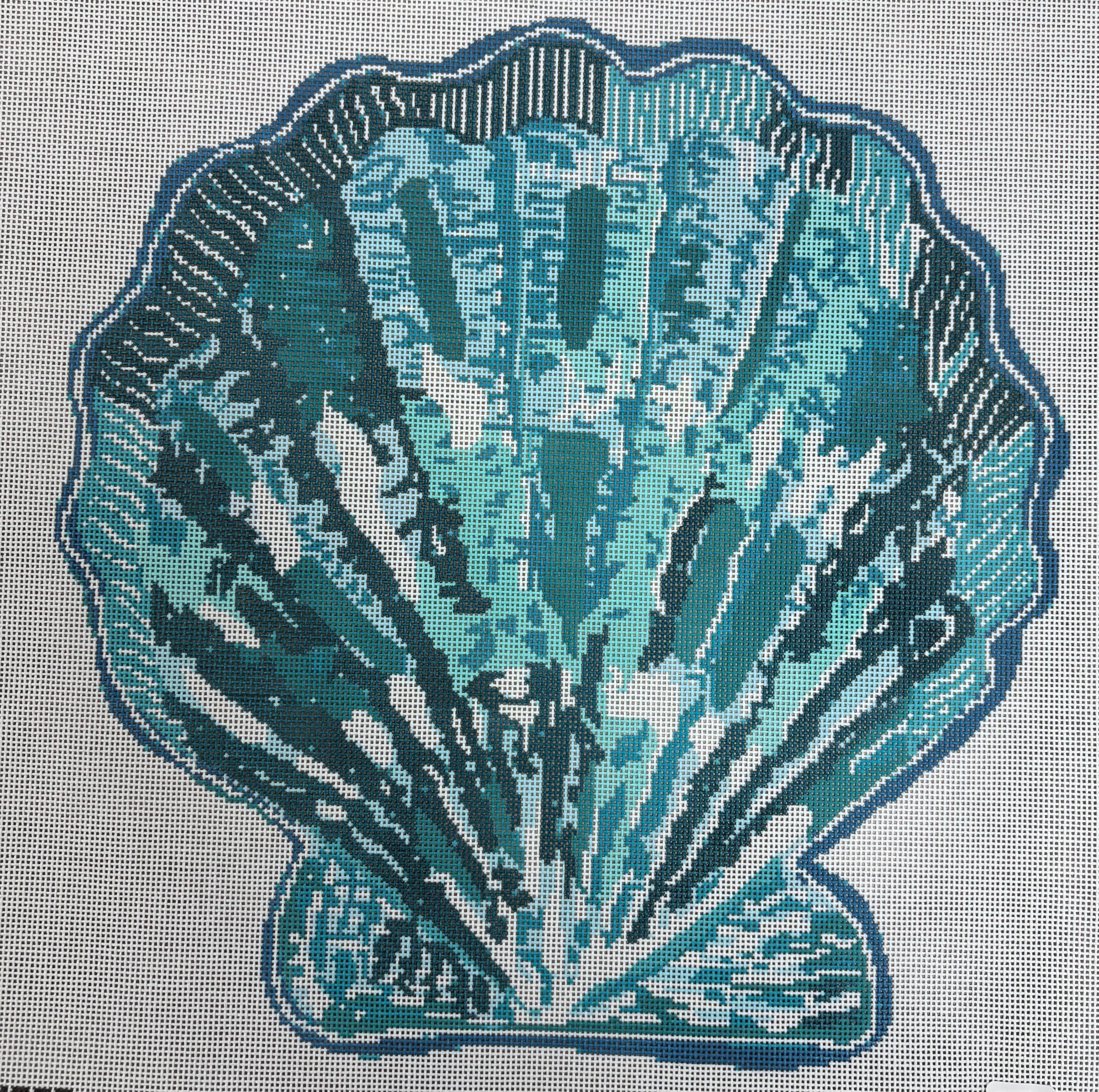 TA4072 - Scallop Canvas - Turquoise
