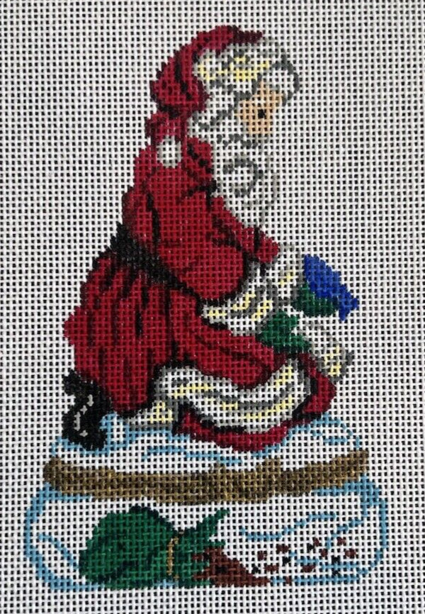 2902 - Porcelain Box - Santa with Blue Bird