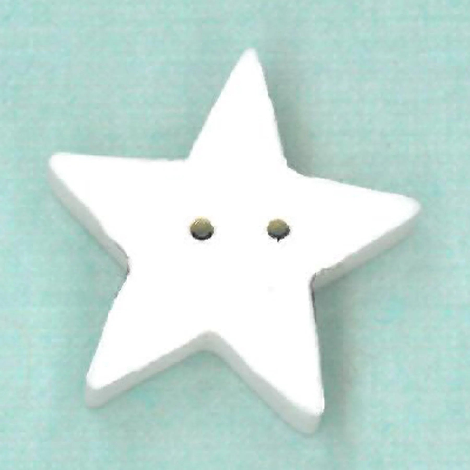 Large White Star Button