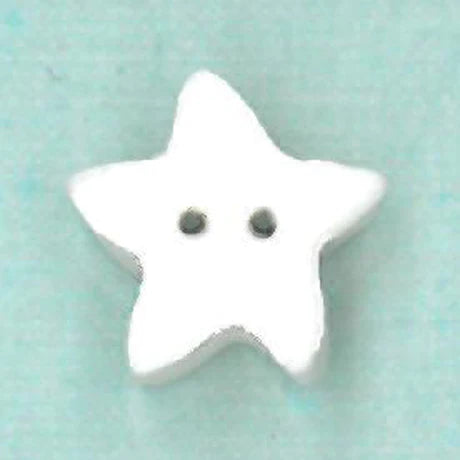 Small White Star Button