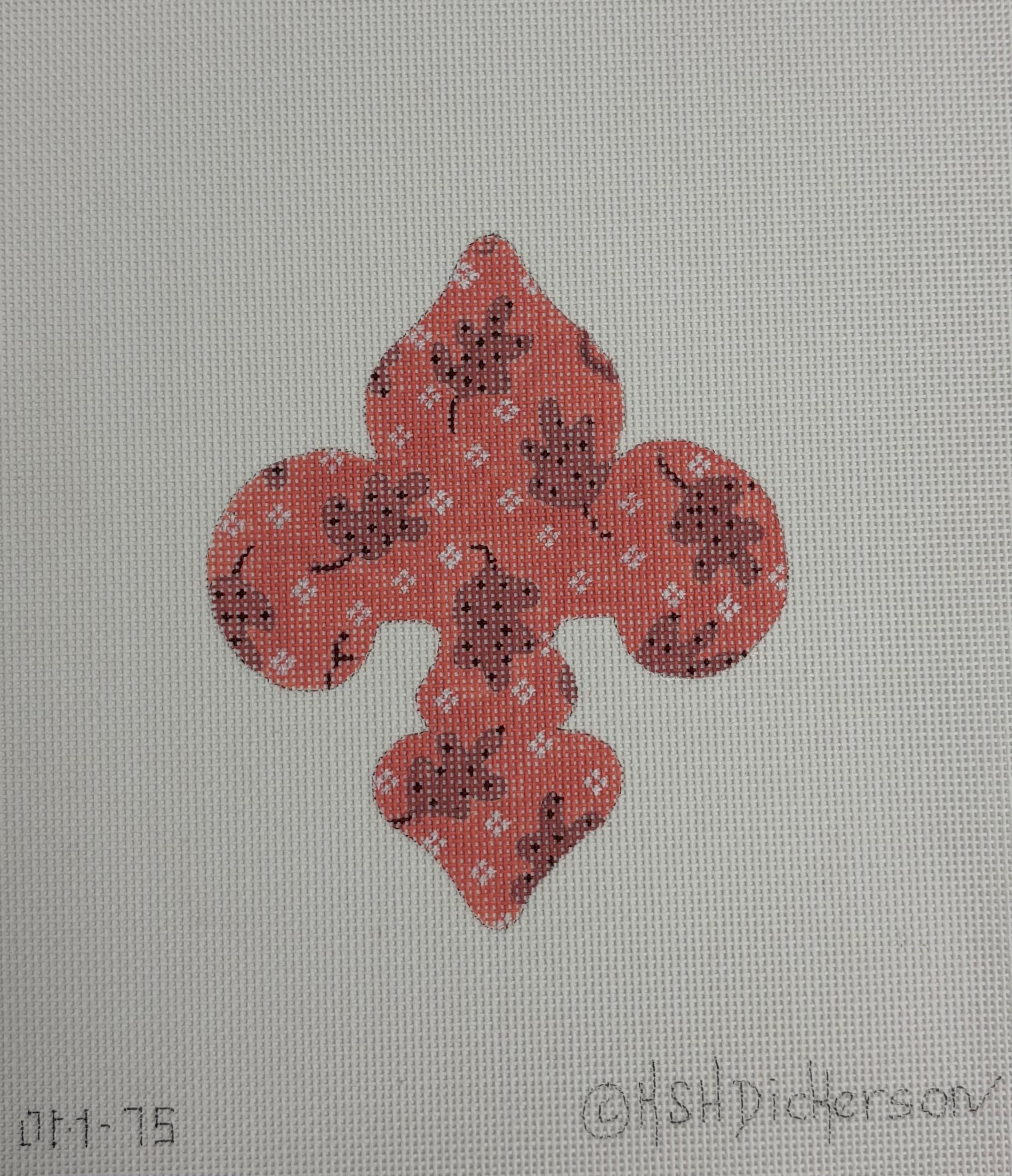 OM-75 - Mini Fleur-de-Lis - Provençal Autumn Leaves – muted corals (October)
