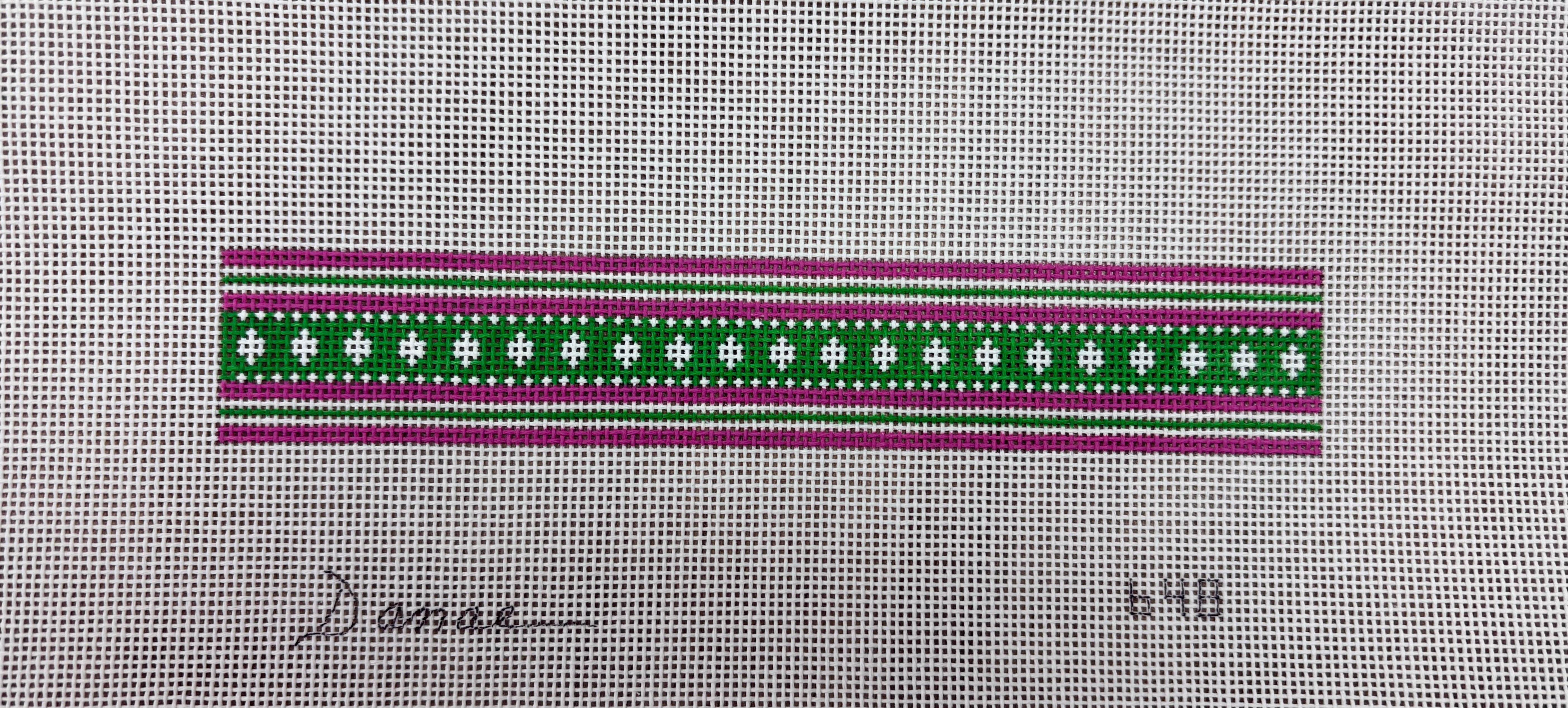 648 - Pink/Green Stripe Fob