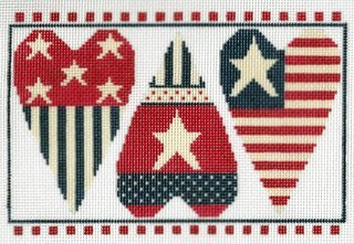 ND573 - Patriotic Hearts Row of 3