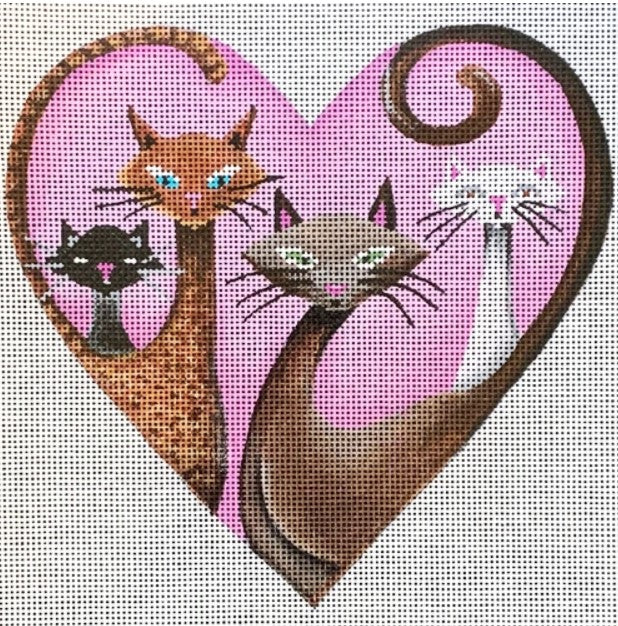 40054 - Cats on Pink Heart