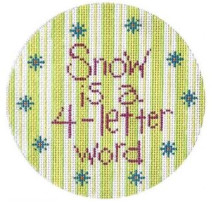 40065 - Snow is a 4-letter Word - Lime Stripe Background