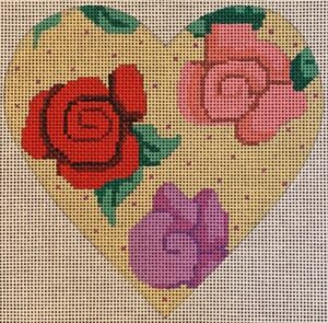 40140 - Hearts - Pastel Roses on Dotted Background