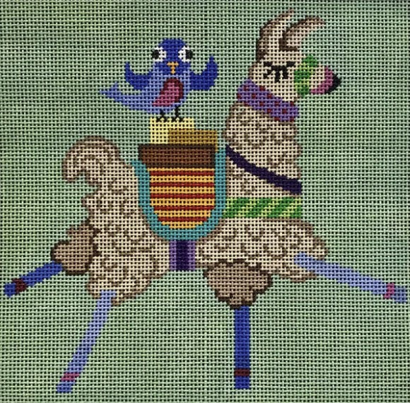 4201 - Llama with Blue Bird