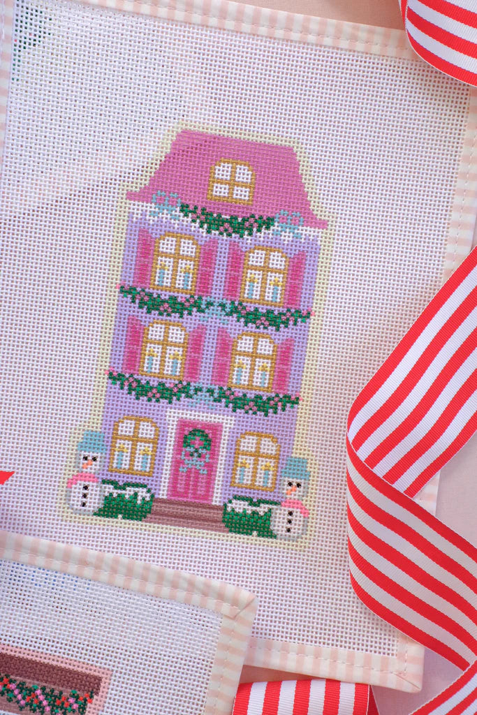 Christmas Village Purple Row House