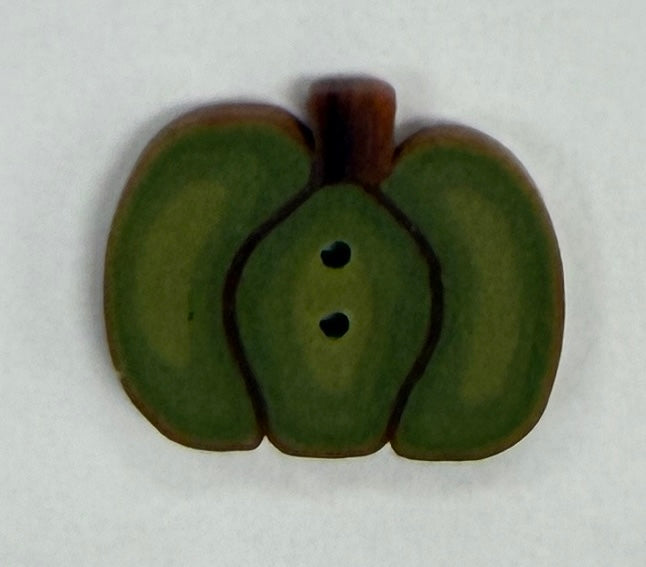 Tiny Green Pumpkin Button