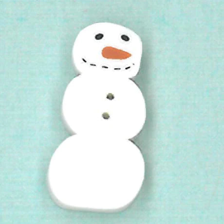 Small Primitive Snowman Button