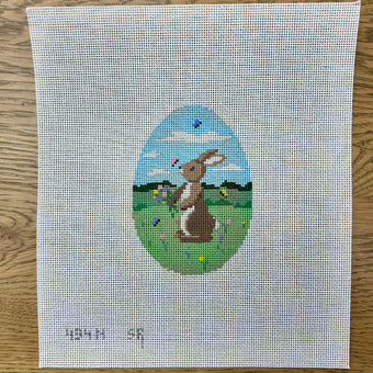 SR0494N - Rabbit with Butterflies 4" Egg