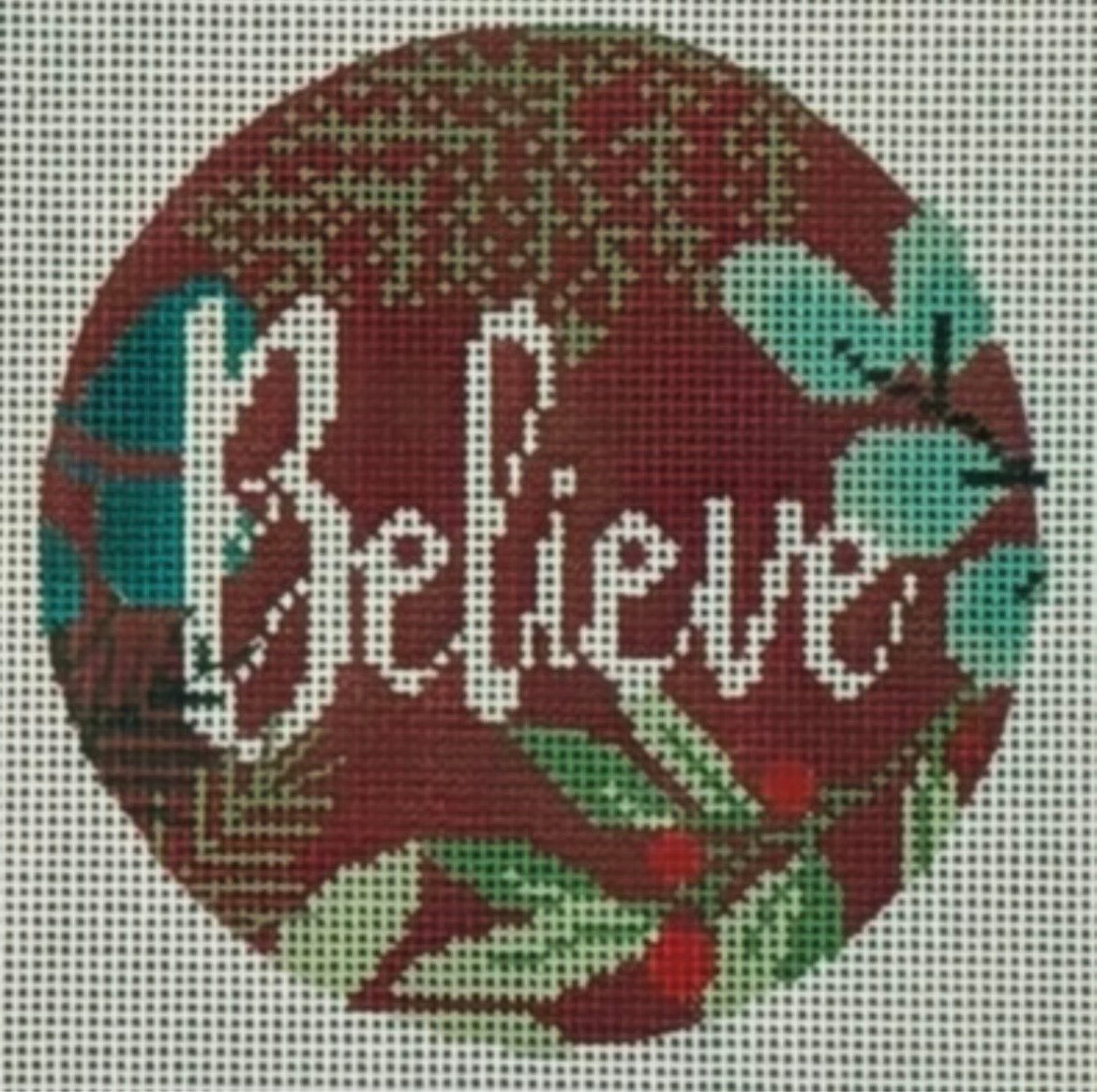 LL-ORN-28 - Botanical Believe Ornament - Red