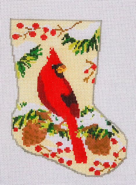 BS-07 - Christmas Cardinal Mini Stocking